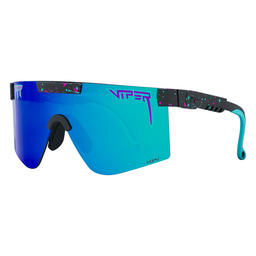 HDPV Polarized Blue / Wide | side_view.JPG | The Midnight Original Wide HDPV Polarized Blue, shield style sunglasses from Pit Viper, polarized sunglasses from Pit Viper