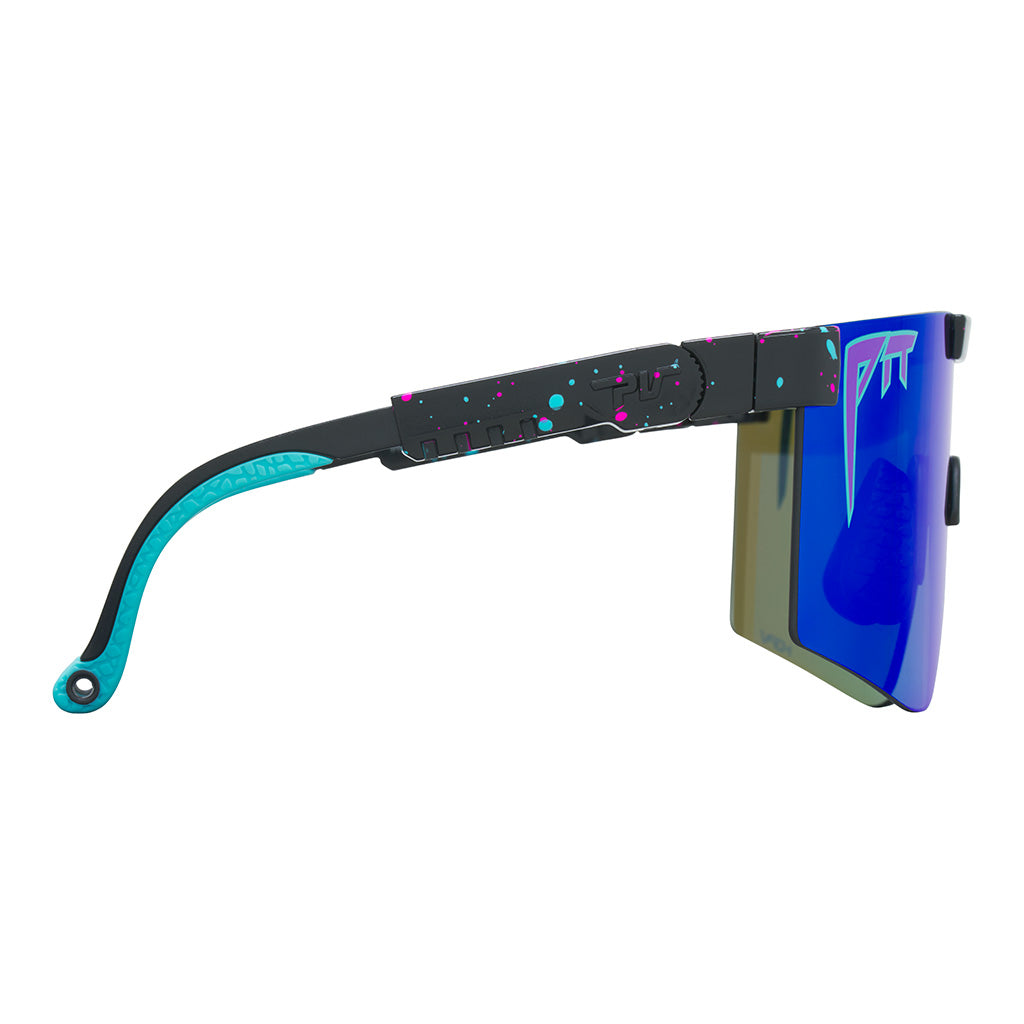 HDPV Polarized Blue / Wide | even_more_side_view.JPG | The Midnight Original Wide HDPV Polarized Blue, shield style sunglasses from Pit Viper, polarized sunglasses from Pit Viper