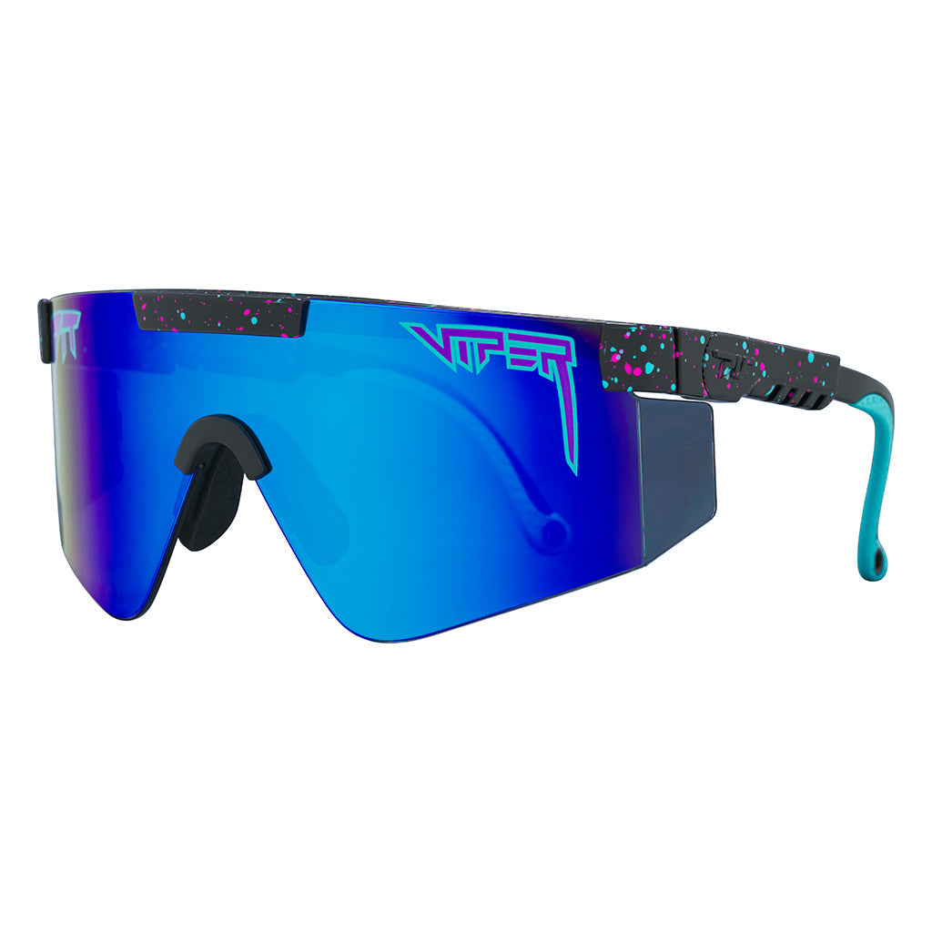 Z87+ Blue / Wide | side_view.JPG | The Midnight Original Wide Z87+, shield style sunglasses from Pit Viper, safety rated sunglasses from Pit Viper