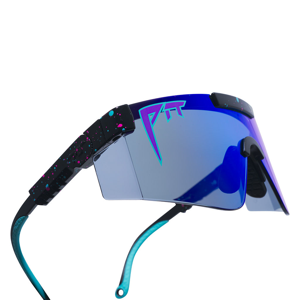 Z87+ Blue / Wide | im_ready_for_my_closeup.JPG | The Midnight Original Wide Z87+, shield style sunglasses from Pit Viper, safety rated sunglasses from Pit Viper