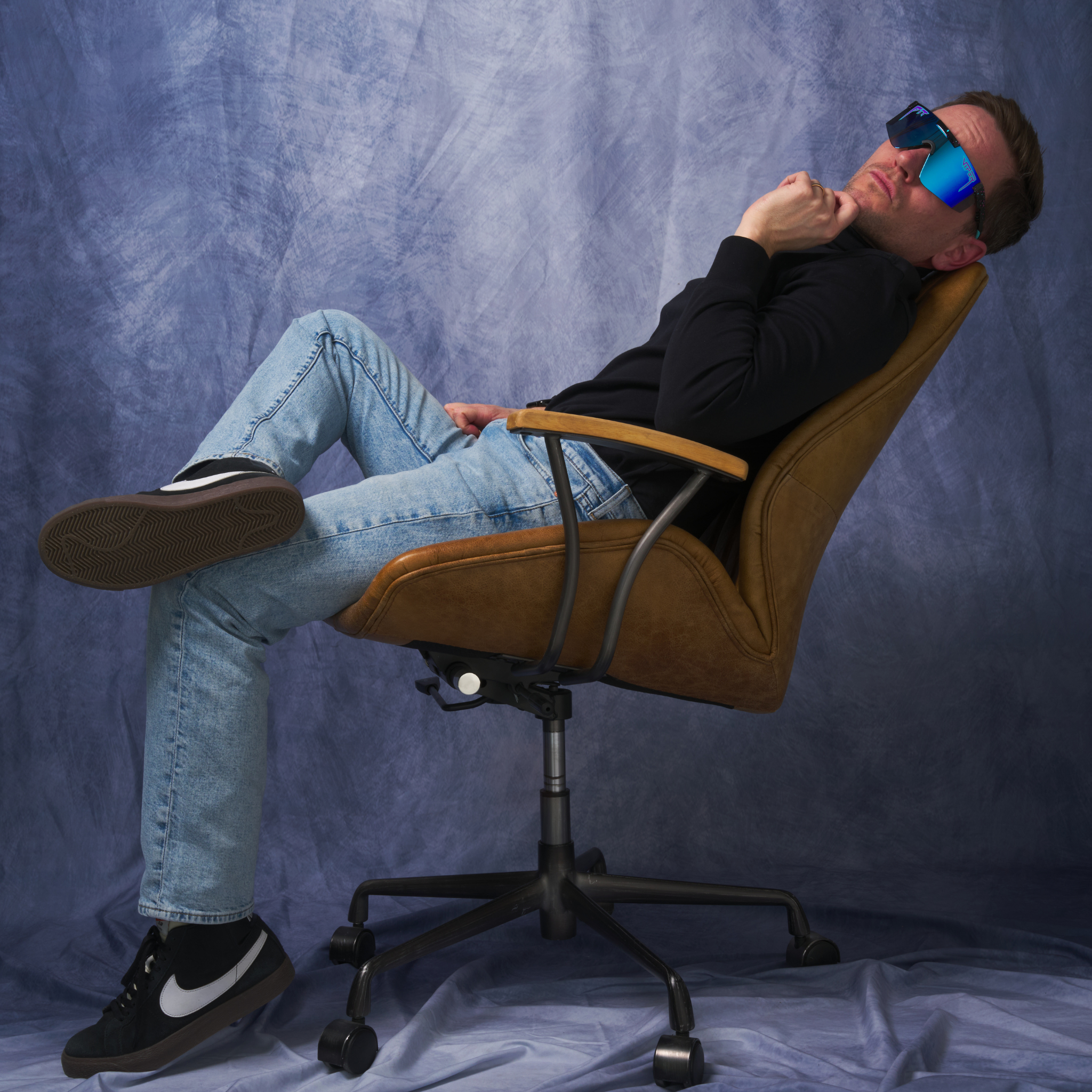 Z87+ Blue / Regular | photo_of_person.JPG | The Midnight Original 2.0, safety rated sunglasses from Pit Viper