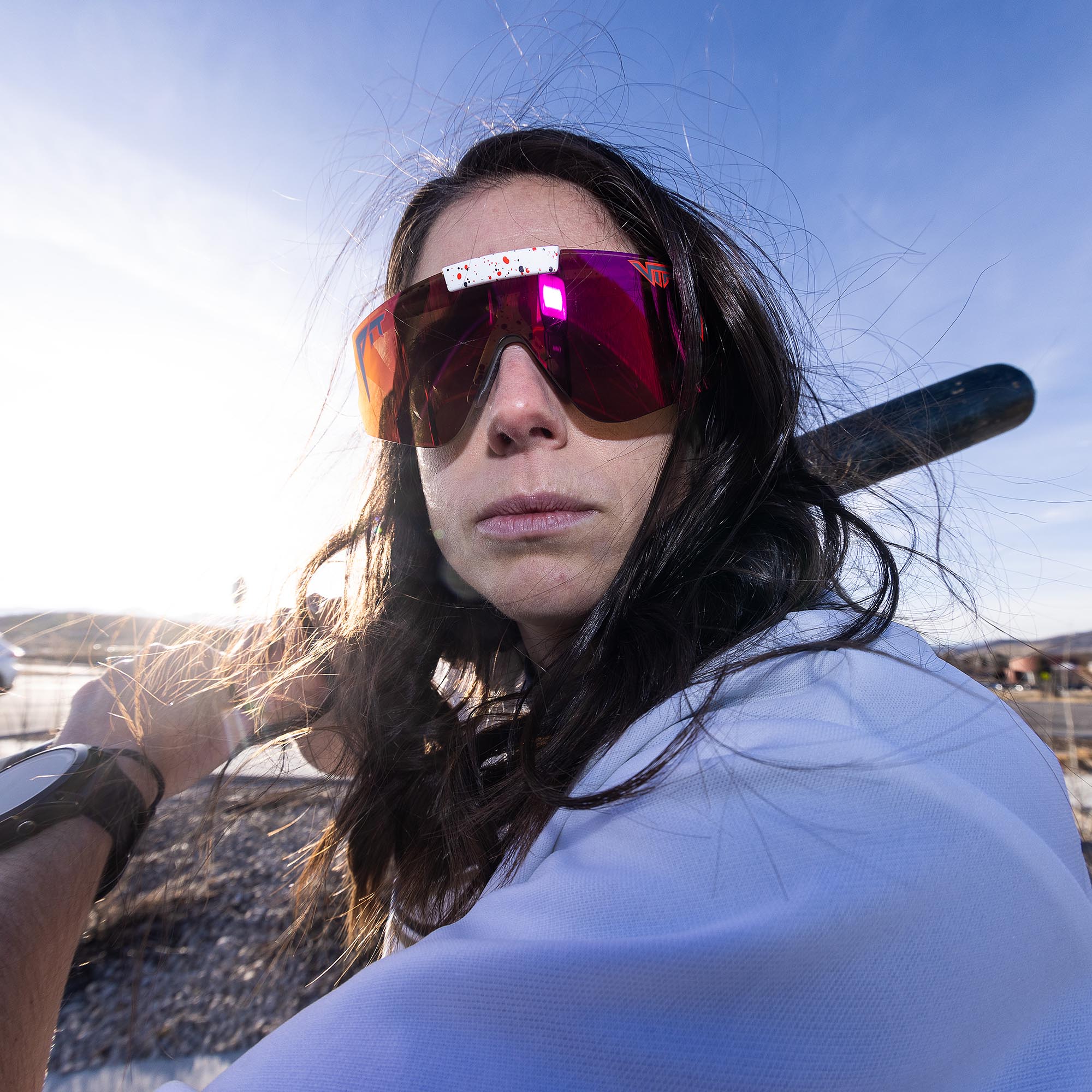 Red / Regular | photo_of_person.JPG | The Heater Flip Off 2.0 from Pit VIper Sunglasses