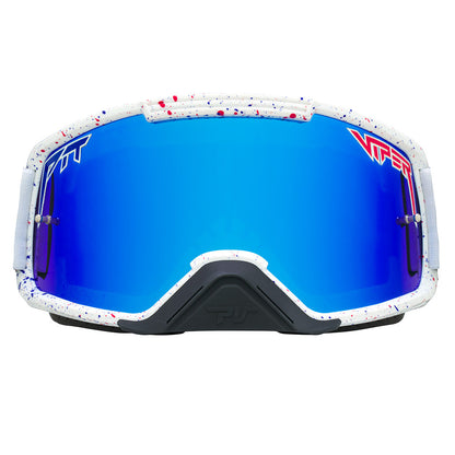 Blue / Large | full_frontal.JPG | The Merika Brapstrap Moto Goggle from Pit Viper