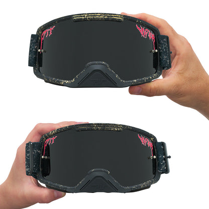 Smoke / Small | large_&_small.JPG | The Reign in Mud Brapstrap Moto Goggle Small from Pit Viper