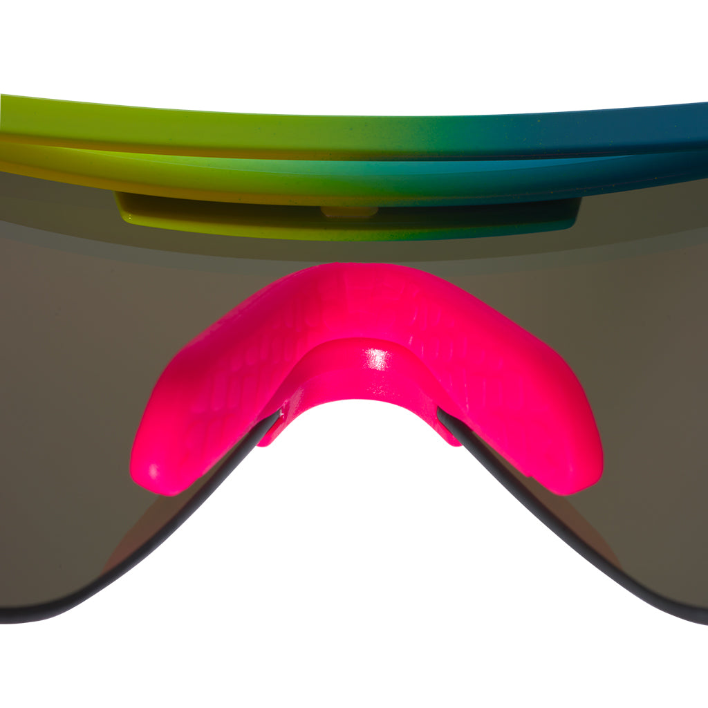 HDPV Polarized Rainbow / Regular | gotcha_nose.JPG | The Pride Original Regular, shield style sunglasses from Pit Viper, polarized sunglasses from Pit Viper